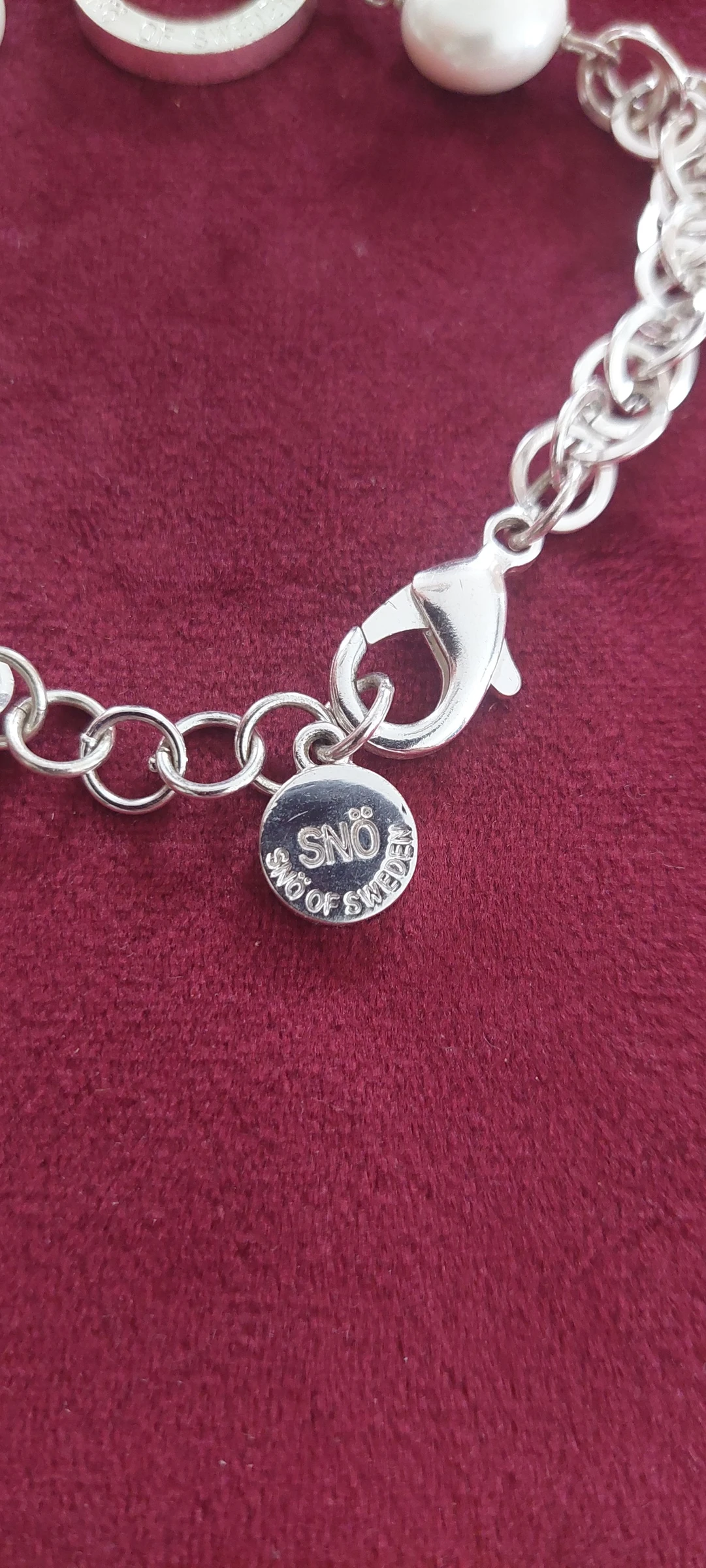 Prachtige SNÖ OF SWEDEN zilveren armband met parels – Zeer goede staat – photo 2